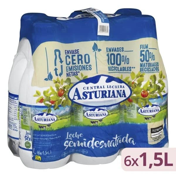 Leche semidesnatada Asturiana - 8.99 l - Imagen del producto en Findit