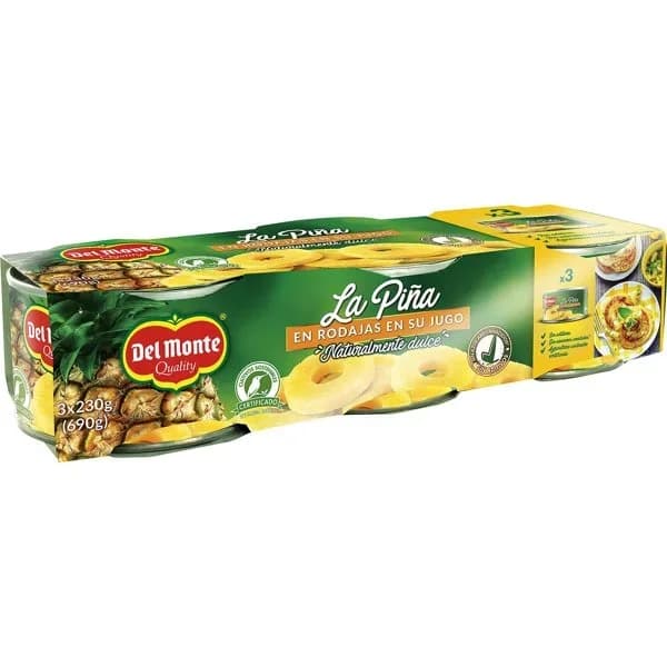 Piña en su jugo en rodajas Del monte lata 3 x 140 g - 0.42 kg - Imagen del producto en Findit