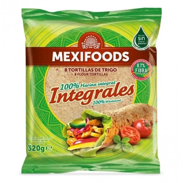 Tortillas de trigo integrales Mexifoods 8 ud. - 0.32 kg - Imagen del producto en Findit