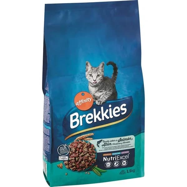 Pienso de salmón, atún y verdura gato adulto Brekkies Excel 1.5 kg. - 1.5 kg - Imagen del producto en Findit