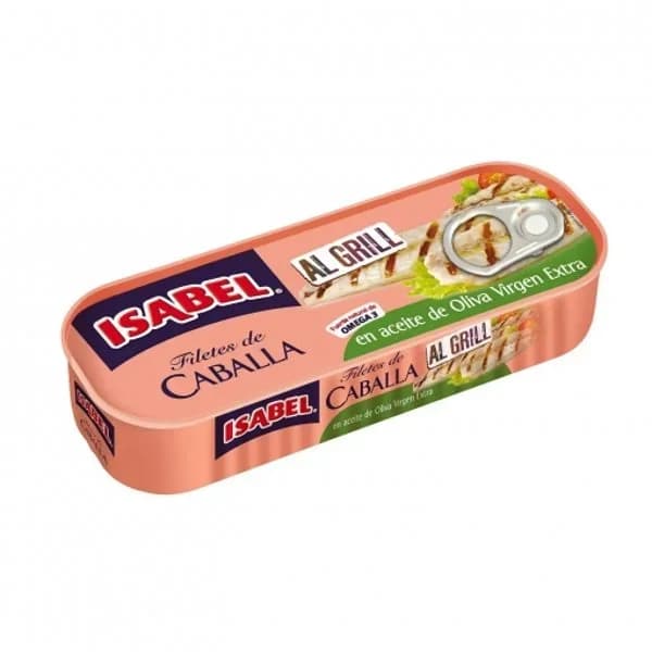 Caballa en aceite de oliva al gril ISABEL, lata 120 g - 0.09 kg - Imagen del producto en Findit