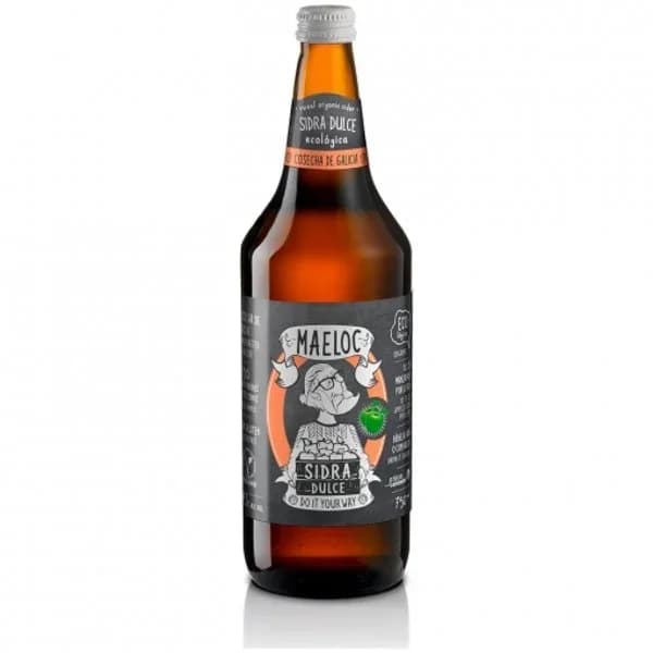Sidra ecológica Maeloc achampanada dulce sin gluten botella 75 cl. - 0.75 l - Imagen del producto en Findit