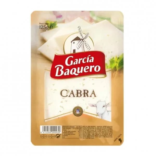 Queso de cabra GARCÍA BAQUERO, lonchas, bandeja 125 g - 0.12 kg - Imagen del producto en Findit