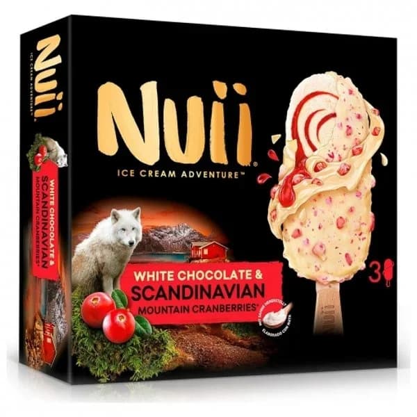 Helado de chocolate blanco con arándano 3 unidades - 0.27 l - Imagen del producto en Findit