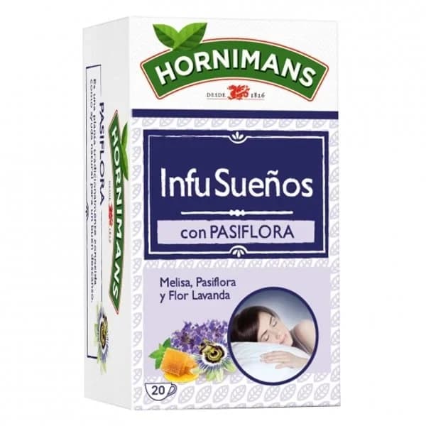 Infusión Infusueños con pasiflora, lavanda y miel en bolsitas Hornimans 20 ud. - 19.93 ud - Imagen del producto en Findit