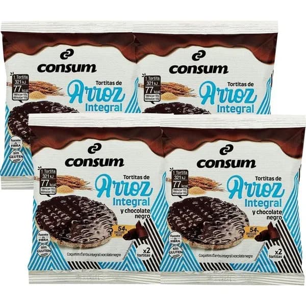 Tortitas Arroz Integral con Chocolate Negro - 0.13 kg - Imagen del producto en Findit