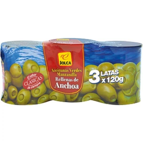 Aceitunas Rellenas de Anchoas Pack de 3 - 0.13 kg - Imagen del producto en Findit