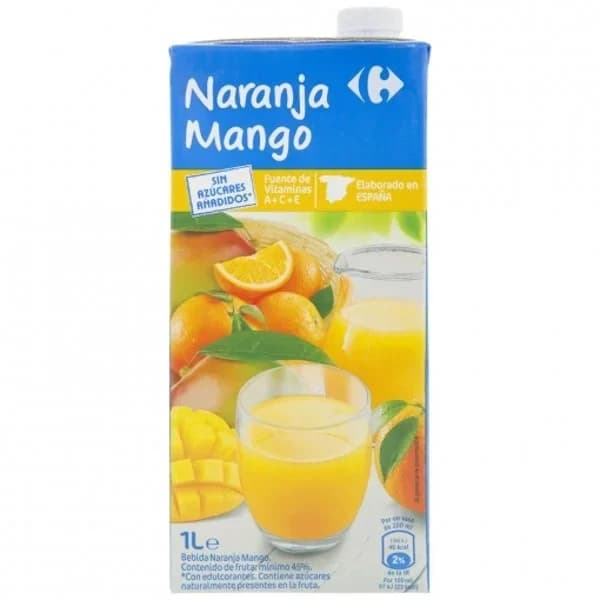 Bebida de naranja y mango Carrefour Classic sin azúcar añadido brik 1 l. - 1 l - Imagen del producto en Findit