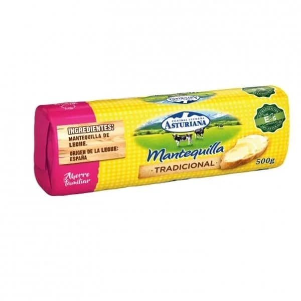 Mantequilla ASTURIANA, rulo 500 g - 0.5 kg - Imagen del producto en Findit
