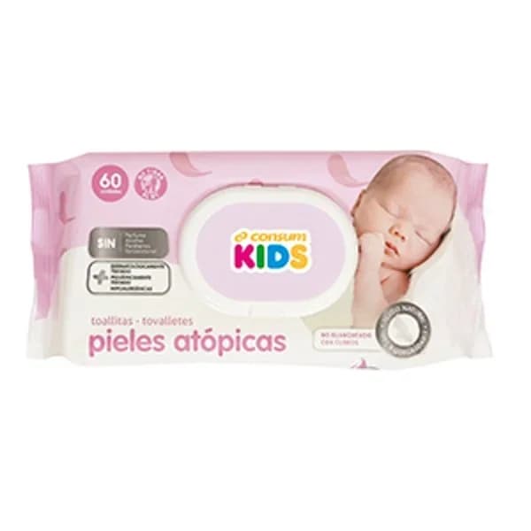 Toallitas Infantiles Pieles Atópicas - 60 ud - Imagen del producto en Findit