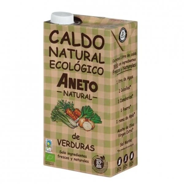 Caldo eco de verduras ANETO, brik 1 litro - 1 l - Imagen del producto en Findit