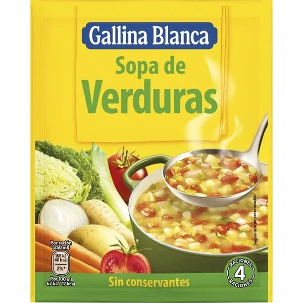 Sopa de verduras GALLINA BLANCA, sobre 51 g - 0.05 kg - Imagen del producto en Findit