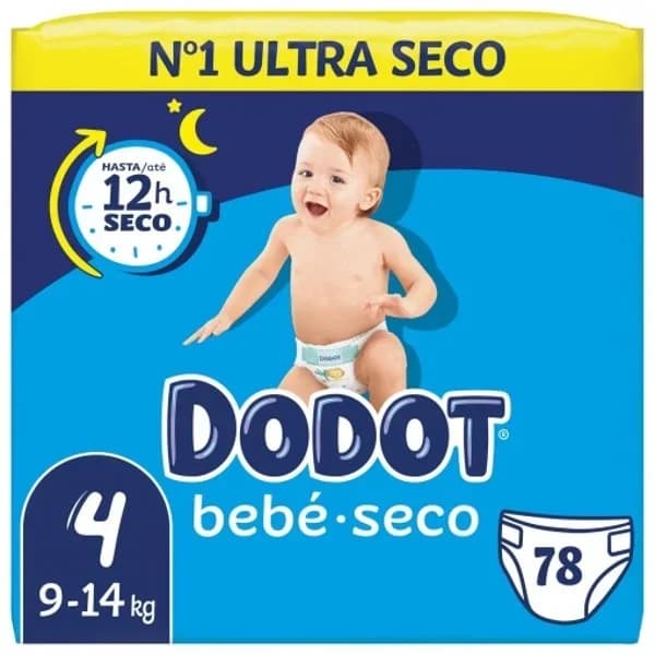 Pañal Bebé seco Jumbo 9-14 kg Talla 4 DODOT, paquete 78 uds - 78 ud - Imagen del producto en Findit
