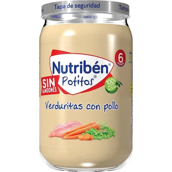 Potito de pollo-guisante-zanahoria NUTRIBEN, tarro 235 g - 0.24 kg - Imagen del producto en Findit