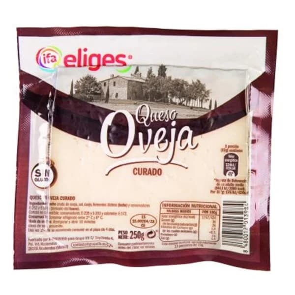 Queso de oveja curado cuña 250 g - 0.25 kg - Imagen del producto en Findit