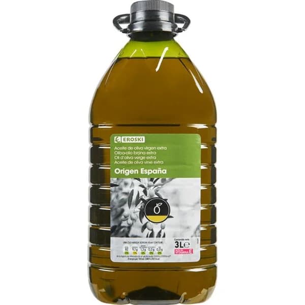 Aceite de oliva virgen extra EROSKI, garrafa 3 litros - 3 l - Imagen del producto en Findit