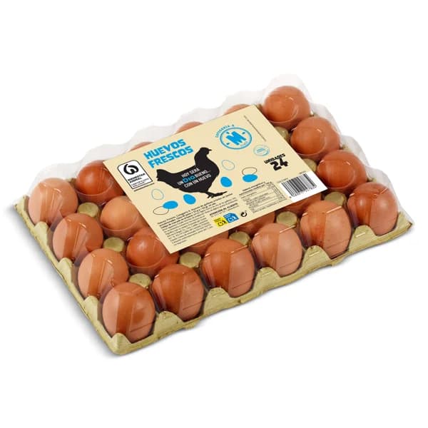 Huevos frescos categoría A clase M Dia bandeja 24 unidades - 23.96 ud - Imagen del producto en Findit