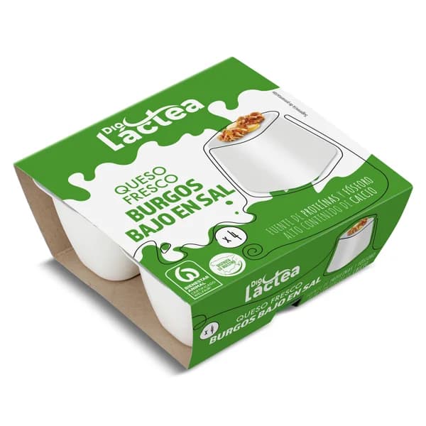 Queso fresco bajo en sal Dia Láctea tarrina 4 x 62.5 g - 0.25 kg - Imagen del producto en Findit