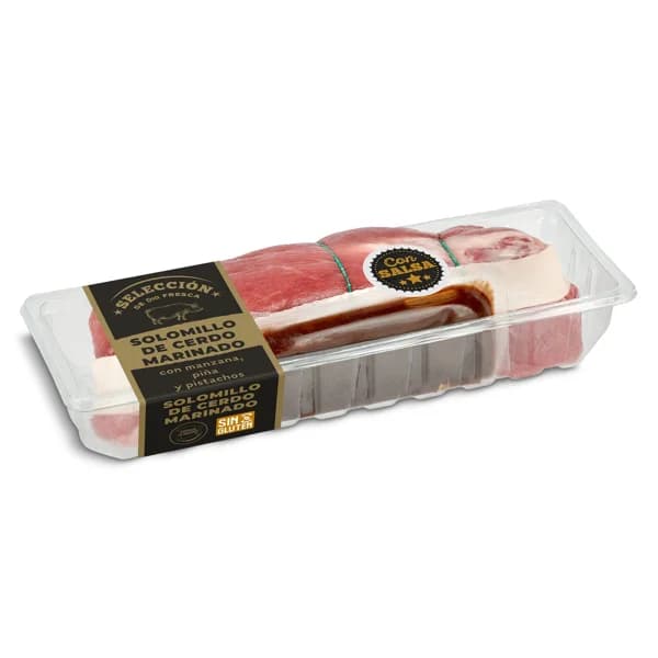 Solomillo de cerdo marinado con manzana, piña, paté y almendras Selección de Dia sobre 830 g - 1 ud - Imagen del producto en Findit