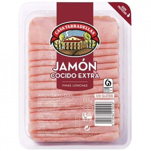Jamón Cocido Finas Loncha 125G - 0.12 kg - Imagen del producto en Findit